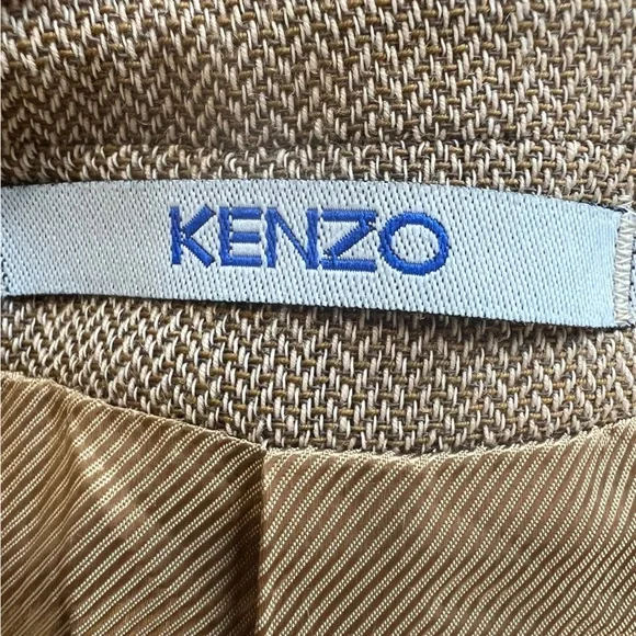 Kenzo Men Blazer Tan Made  in France 100% Wool Designer Size 54 - Picture 12 of 12